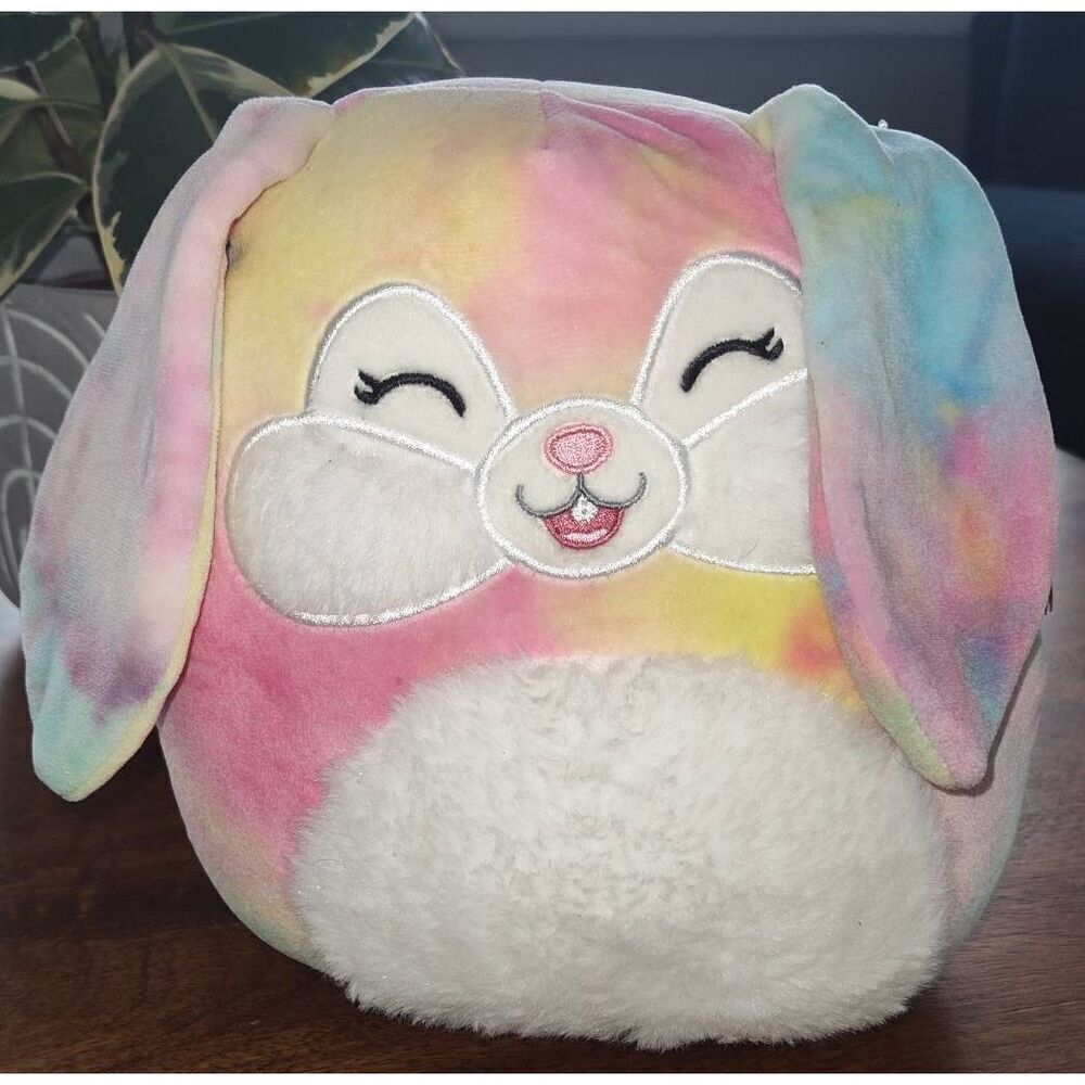 Candy Squishmallows Tie-Dye Bunny Rabbit Fuzzy Cheeks & Belly 8" Plush 2022